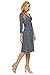 Rekucci Women's Slimming 3/4 Sleeve Fit-and-Flare Crossover Tummy Control Dress