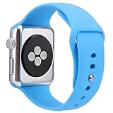 For Apple Watch Band,Goodidus Soft Silicone Fitness Replacement Sport Band for Apple Watch L Size(Blue 42MM)