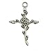 Dovewill Rose Flower Branch Pattern Cross Charms Pendants DIY Necklace Bracelet Jewelry Making Craft Findings Pack of 20