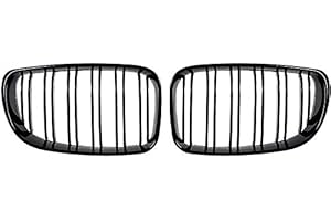 RETYLY Glossy Black Slats Front Kidney Grille Replacement for E81 E87 E82 E88 120I 128I 130I 135I 2007-2011