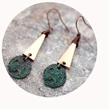 Defiro Boho Drop Coin Earring Round Dangle Hoops Handmade Retro Geometry Earring Copper Wire Women Jewelry