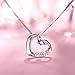 J.Rosée Necklaces, Heart Necklace 925 Sterling Silver 3A Cubic Zirconia Pendant Necklace, 18