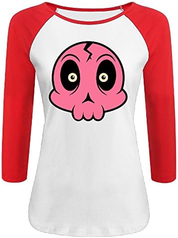 Cartoon Skull Shirt,Atherineettles Women's Raglan Sleeves,casual 3/4 Sleeve Athletic Baseball Raglan Sleeves T-Shirt