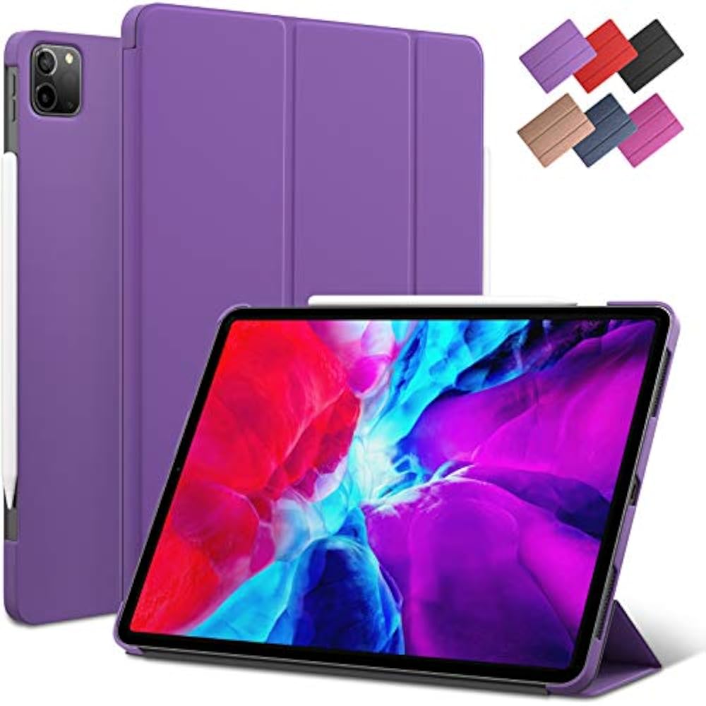 IPad Pro 11inch Case, ROARTZ Purple Slim Fit Smart Rubber Coated Folio
