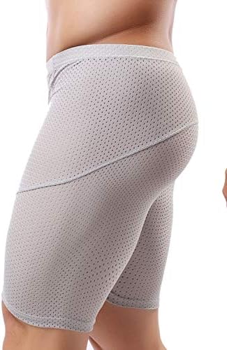 Minaso Mens Tight Yoga See Through Mesh Training Bodybuilding Gym Workout Shorts Jammer Swimsuit