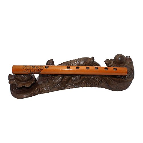 Goodjobb 1Pc Bamboo Flute Traditional Handmade Chinese Musical Instrument About 24cm Gift for Beginners Brown
