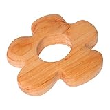 Grimm's Natural Wood European Baby Teether Grasping Toy (Smooth Flower)