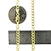 Unisex 14k Yellow Gold Solid 4mm Cuban Curb Chain Bracelet or Anklet, 7