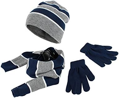 Polar WearBig Boy 3 Pc Winter Cold Weather Hat Glove Scarf Set-Kids Beanie Set