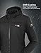 PTAHDUS Women's Heated Jackets 5 Heat Zones Battery Pack Included, with Hand Warmer Pocket(Black, Medium)