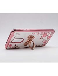 BestShare - Funda para LG Stylo 4 LG Q Stylus LG Stylo 4 Plus, bling Crystal Soft TPU Slim Kickstand Case y protector de pantalla de cristal de cobertura completa y soporte de anillo de metal