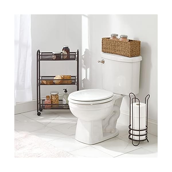 mDesign Rolling Utility Trolley with 3 Levels for Better Home Organisation – Metal Storage Shelf Unit for Laundry…