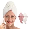 Microfiber Hair Drying Towel with Button – Hair Towel Original Magic Instant Hair Dry Wrap for Women Rapid Drying Hair…