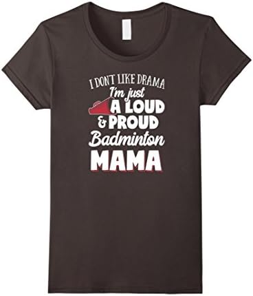 Womens Badminton Mom T-Shirt - Loud and Proud Badminton Lover! Medium Asphalt