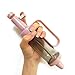 Set of 7, Cake Decorating Tool Set with 1 Handy Dessert Decorator, 5 Icing Tips and 1 Piping Fill Tip ( Pink )