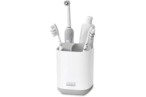 Joseph Joseph Easy-Store - Compact Toothbrush Holder Caddy Bathroom Storage , Grey/White, Regular