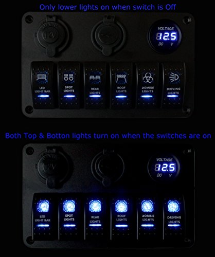 Proelectric-Blue-LED-Light-1-Waterproof-MarineBoat-Car-Switch-Panel-6-Gang-USB-Charger-Voltage-Indicator-Power-Socket-5-pin-On-Off-Rocker-Switch Proelectric-Blue-LED-Light-1-Waterproof-MarineBoat-Car-Switch-Panel-6-Gang-USB-Charger-Voltage-Indicator-Power-Socket-5-pin-On-Off-Rocker-Switch