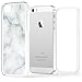 True Color Case Compatible iPhone SE / 5S / 5 Case, White Marble [Stone Texture Collection] Slim Hybrid Hard Back + Soft TPU Bumper Protective Durable [True Protect Series]