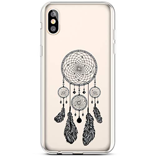 PHEZEN Case for iPhone X,iPhone XS Case,Clear Soft Flexible TPU Silicone Case Rubber Skin with Art Painted Design Transparent Shockproof TPU Bumper Protective Case for iPhone X/XS, Dreamcatcher