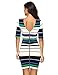 MakeMeChic Women's Striped Half Sleeve Wear to Work Penicl Dress Multicolor M