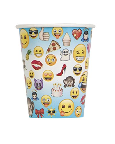 Emoji Tableware Party Pack with Dinner Plates, Dinner Napkins, Dessert Plates, Beverage Napkins and Cups PLUS Emoji Photo Props