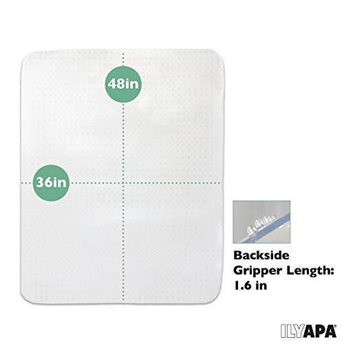 image for Ilyapa Carpet Chair Mat for Office Chairs 36 x 48 - Heavy Duty Floor M