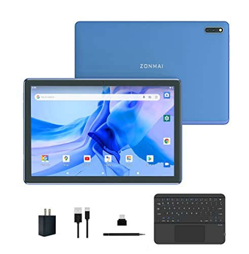 ZONMAI Tablet 10 Inch Android 10 5G WiFi, 2 in 1 Tablets with 1.6GHz Quad-Core Processor, 4GB RAM 64GB ROM, 10.1\'\' 1280x800 IPS HD Display, 8MP Camera, Bluetooth Keyboard Tablet PC