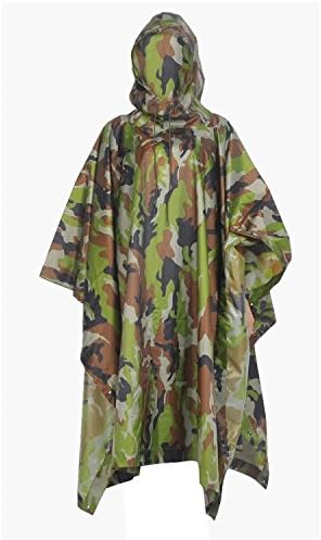 Military Camouflage Rain Poncho For Outdoor Camping Hunting Hiking