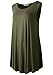 LARACE Tank Tops for Women Plus Size Sleevelss Tunic Casual Summer Clothes Swing Shirts for Leggings (L, Army Green)