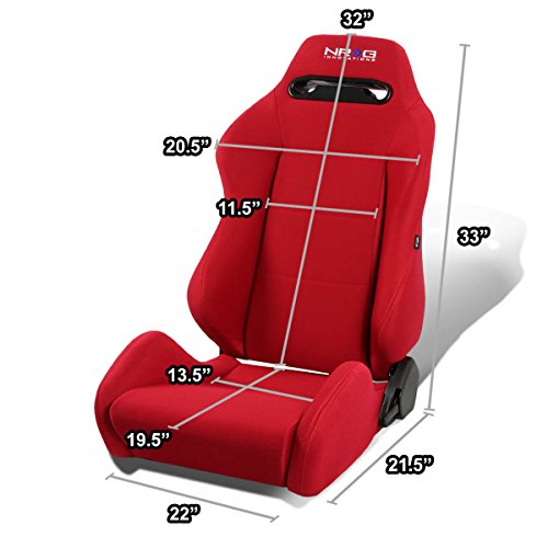 NRG RSC200NRG TypeR Universal Racing Seat With Red Stich & NRG Logo