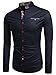 Coofandy Men's Fashion Slim Fit Dress Shirt Casual Shirt 01-dark Blue Large