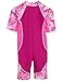 Tuga Girls Low Tide S/S Swimsuit (UPF 50+), Cotton Candy, 6/7 yrs