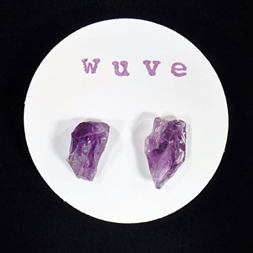 Gemstone Stud Earring Natural Jewelry Raw Gems Purple Amethyst Rough Gemstone Jewelry Post Earrings Boho Jewelry Crystal Healing Jewelry