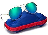Kids Junior Aviator Classic Sunglasses Metal Frame Reflective Lenses By Comcl