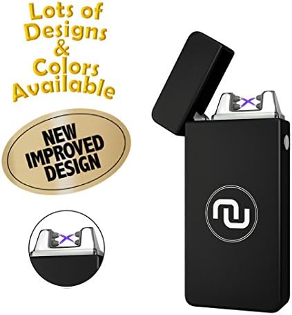Novelty Wares 9 Colors - USB Flameless Plasma Dual Arc Rechargeable Windproof Cigarette Lighter with Charging Cable and Gift Box (Random)