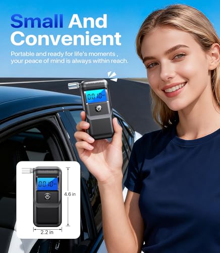 YYBNN Breathalyzer, Alcohol Breathalyzer Tester with LCD Digital Display, Portable Breathalyzer for Home and Party Use (Includes 10 Mouthpieces)