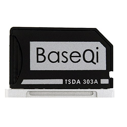 BASEQI Aluminum MicroSD Adapter works with Microsoft Surface Book & Surface Book 2 13.5" with SanDisk Ultra 200GB microSDXC UHS-I Card & SD Adapter and Everything But Stromboli Microfiber Cloth