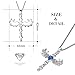 MEGA CREATIVE JEWELRY Cross Necklace for Women Angel Wings Blue Love Heart Pendant with Crystals Jewelry Gifts for Mom Wife