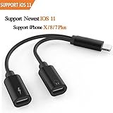 Lightning Jack to 3.5mm Headphone Adapter for Apple iPhone X iPhone 8/8Plus iPhone 7/7Plus.2 in1Lightning Adaptor and Charger.Aux Earphone Audio Connection Converter.Support iOS10.3.iOS 11