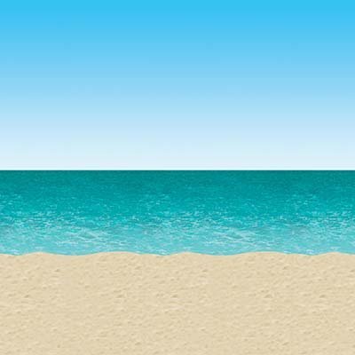 Ocean & Beach Backdrop 4ft. x 30ft. Pkg/3