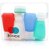 BONDII Travel Bottles – Silicone Leakproof Refillable Travel Containers – Large 3.3 oz TSA Approved Squeezable Travel Tube Set for Shampoo Lotion Soap