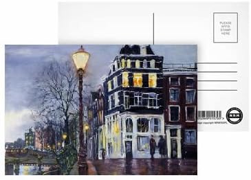 At Dusk, Amsterdam, 1999 (oil on canvas) by.. - Postcard (Pack of 8) - 6x4 inch - Art247 Highest Quality - Standard Size - Pack Of 8