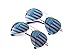 Goson American Flag Mirror Aviator Novelty Decorative Sunglasses (2 Black Combo in Blue Gift Box)