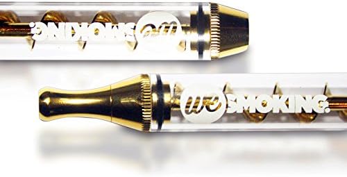 We Smoking Deluxe Twisty Glass Blunt: Gold Edition, Two Mouthpieces For Top Comfort, New Filter System, Pack Up To 1,5 Grams of Your Favorite Herbs!