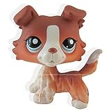 new brand #1542 Littlest Pet Shop Red Brown Collie Dog Puppy Blue Eyes Figure LPS Toy