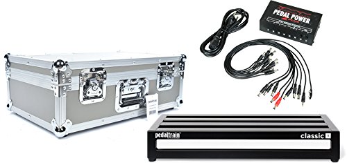 Pedaltrain PT-CL1-TC Classic 1 4-RAIL 22in X 12.5in Pedalboard w/Tour Case and Voodoo Lab Pedal Power 2 Plus Power Supply