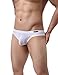 Ekouaer Men Briefs Underwear Ice Silk Wide Waistband Triangle Bikini Briefs 3 Pack