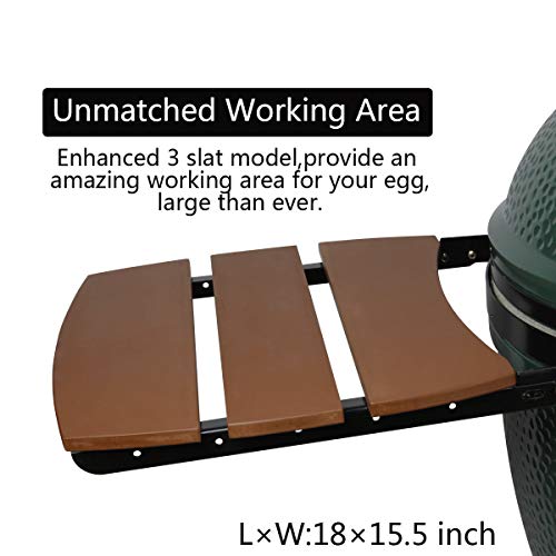 Dracarys Big Green Egg Side HDPE Shelves Big Green Egg Parts Replacement Egg Mate BBQ Big Green Egg Accessories Fit Large (L) Big Green Egg Side Shelves - 3 Shelves Slats