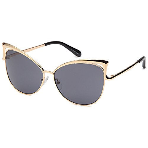 Catwalk womens oversized cat eye metal fashion frame sunglasses w…