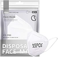 FiGoal FFP2/KN95 Face Mask, 5-Layer Protective FFP2 Mask CE Certified High Filtration Capacity Size M/L White